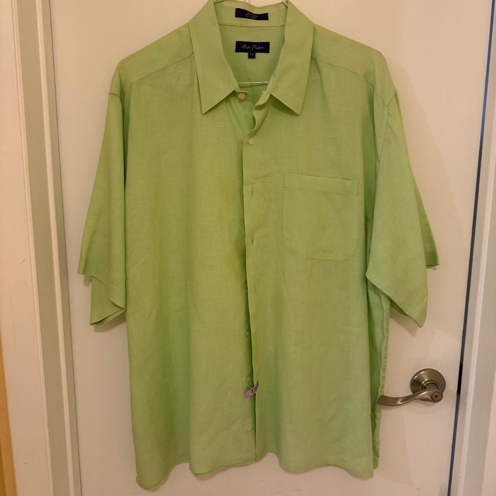 ALAN FLUSSER MEN'S BRIGHT GREEN SHIRT XXL
